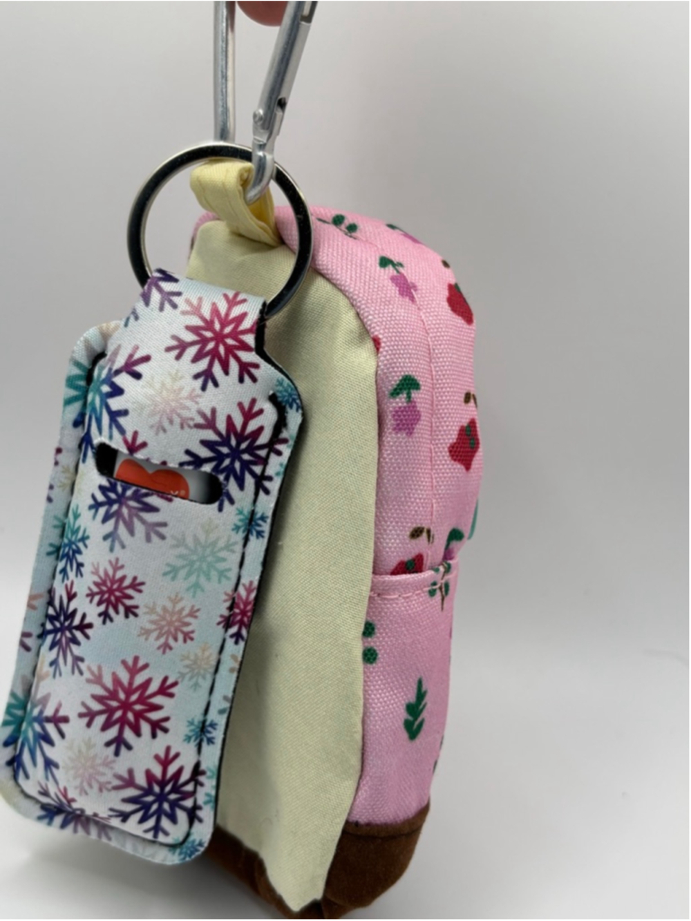 Natural Life Backpack Keychain Card Holder Pink Floral - Picture 5 of 5